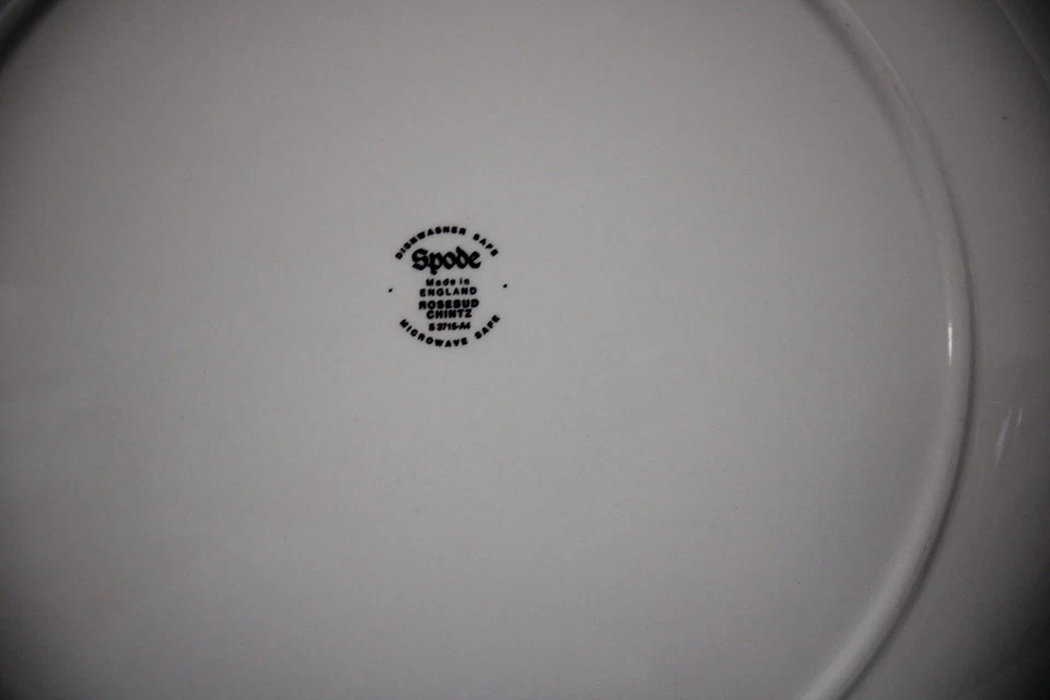 Spode Rosebud Chintz Blue/White Round Porcelain Serving 13" Platter S 3715 A3 - Image 2 of 2