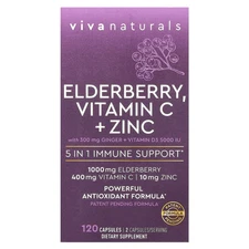 Elderberry, Vitamin C + Zinc, 120 Capsules