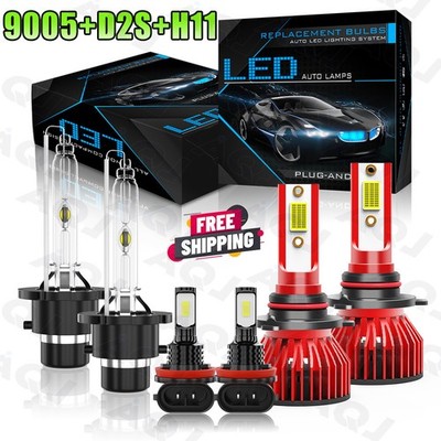 For Acura TL 2009-2014 6x Blanco LED HID Faros de haz alto/bajo + luz antiniebla