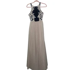 Blondie Nites Embellished Maxi Evening Gown Womens Size 5 Formal Holiday NYE