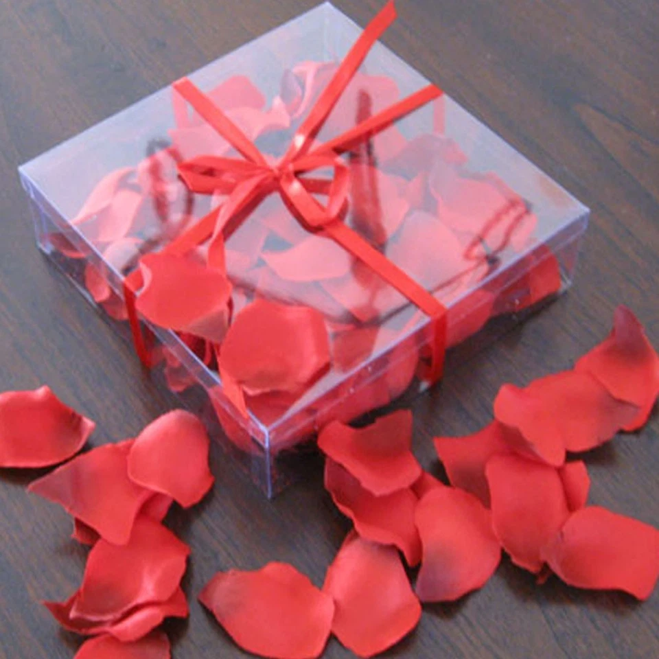 Pétalos de Rosa en Caja para Decoración O Cesta Paja Bautizo Boda Esparcir Rojo - Imagen 4 de 4