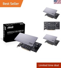 Stylish Hyper M.2 X16 PCIe Card: Supports 4 NVMe Drives, Optimal Cooling Design