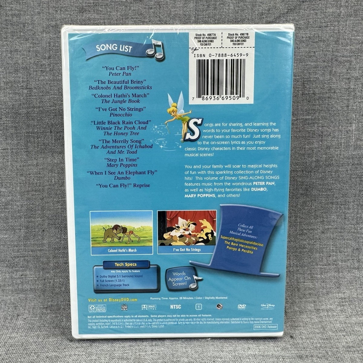 Disney Sing A Long Songs DVD You Can Fly! Sing Peter Pan New