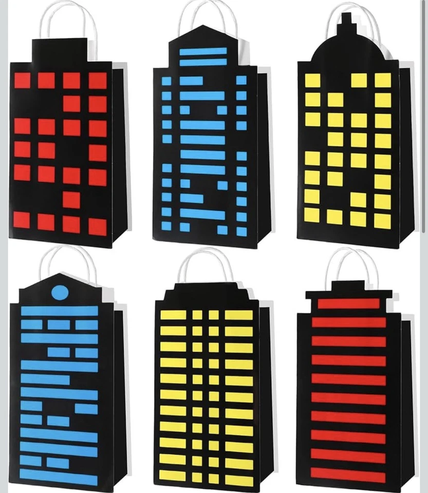 Set Of 24 Skyscraper City Favor Gift Bags For Super Hero Themed Party - Image 2 of 4