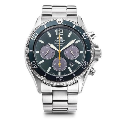 ORIENT Mako Solar Chronograph RN-TX0204E Men's Watch Sapphire Crystal NEW