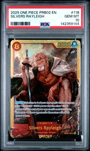 2024 ONE PIECE OP08-TWO LEGENDS #118 SILVERS RAYLEIGH PSA 10 Akira Egawa