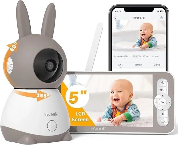 ieGeek ie Geek 2K Wifi Baby Monitor with Camera Night Vision 3000mAh Battery PTZ
Opens in a new wind
