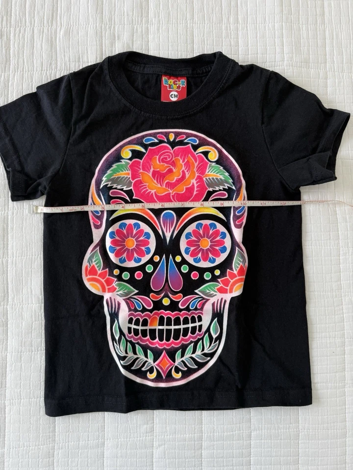 Kids Disney Coco Skull T-Shirt Size S Mexican Holiday Halloween Costume - Image 4 of 4