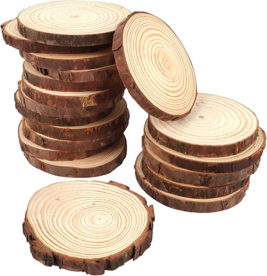20 Stück Holzscheiben, 9-10Cm Durchmesser Runde Holzscheibe Zum Basteln Ohne Loc