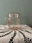 Anchor Hocking Mayfair Open Rose Pitcher Pink Depression Glass Vintage 32 oz 6”H