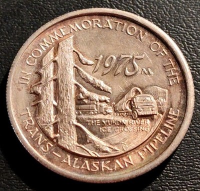 1975 Commemorative, Trans-Alaska Pipeline, 1 Tr. Ounce, .999
