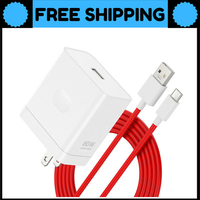 80W for Oneplus 12 12R 11 10 Pro Charger Supervooc Warp Charger Wall 65W For
