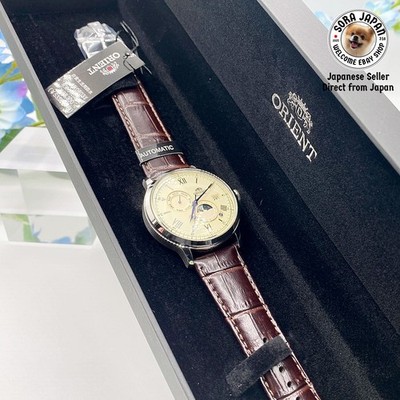 New Item ORIENT Bambino SUN&MOON Automatic Mechanical Watch RN-AK0803Y Men's