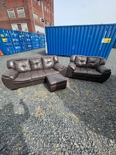 Brown 3 + 2 Seater Leather Sofa Set GREAT CONDITION DELIVERY AVAILABLE🚚
