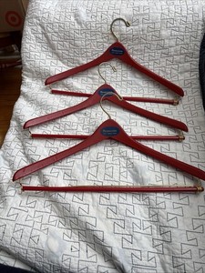 Pendleton Red Wood & Brass Clothes Hanger Heavy Duty Retail Store Display