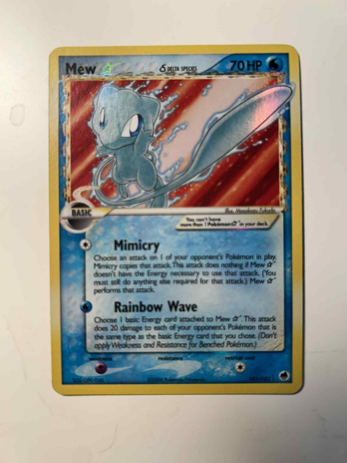 Mew Gold Star - 101/101 - Pokemon Dragon Frontiers Ultra Rare LP