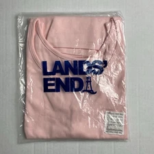 Lands End Interlock Tank Top Plus Size 1X Horizon Pink 100% Cotton New