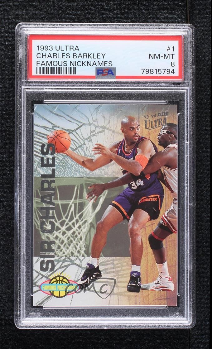 1993-94 Fleer Ultra Famous Nicknames Charles Barkley #1 PSA 8 HOF 19kc
