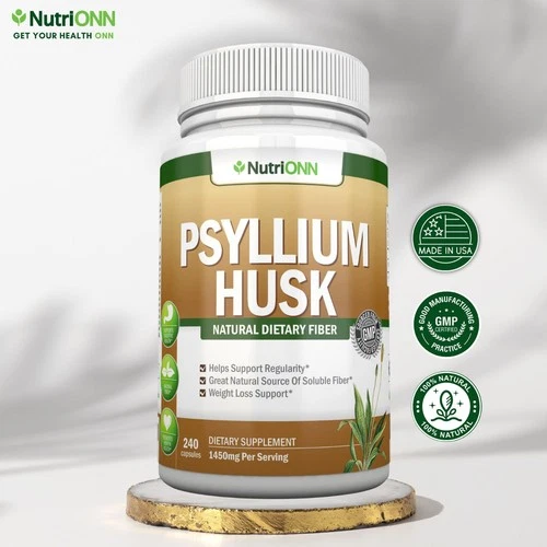 Psyllium Husk - 1450mg - Supports Digestion, Regularity, Weight & Cholesterol
