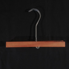 Champion Hanger Wood Pants Skirt Clamp Slider Lock Vintage