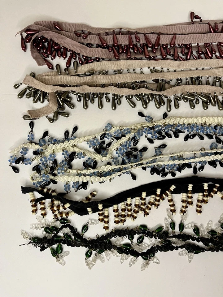 Vintage Beaded Trim Remnents Large Lot 1.5 Lbs. Crafts, Sewing, Jewelry Making - Image 2 of 4