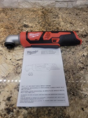 Milwaukee 2467-20 M12 1/4'' Hex Right Angle Impact Driver Tool Tool Only