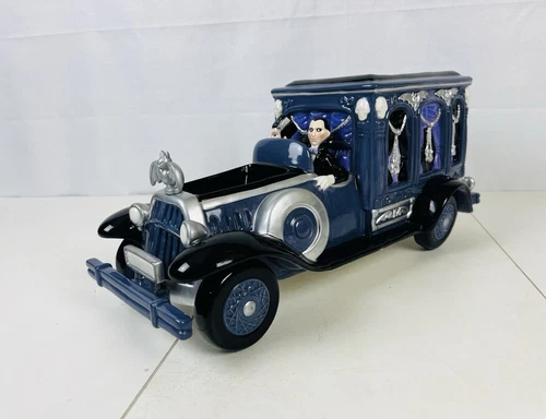 Dept 56 Hearse Ceramic Halloween Cracker Server 17" x 7" Retired Minor Damage