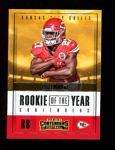 Kareem Hunt #RY-14 2017 Panini Contenders Rookie of the Year card