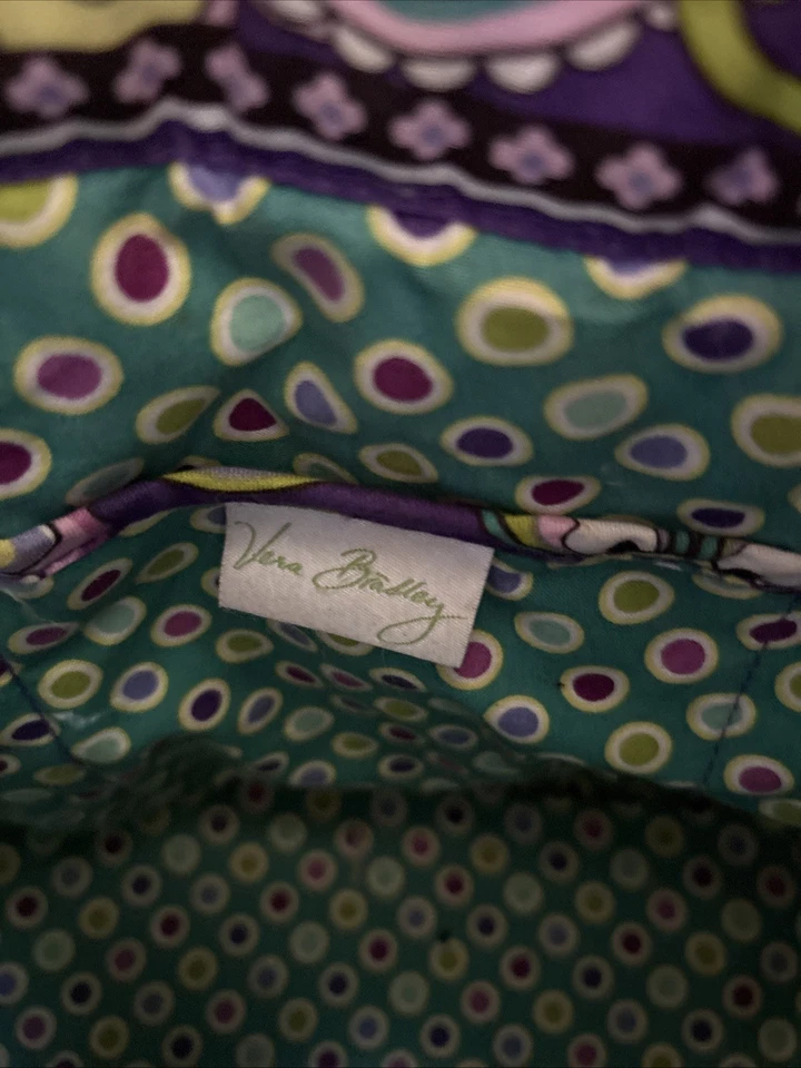 Vera Bradley Heather Purple Paisley Cotton Shoulder Bag Purse Tote Handbag EUC - Image 3 of 4