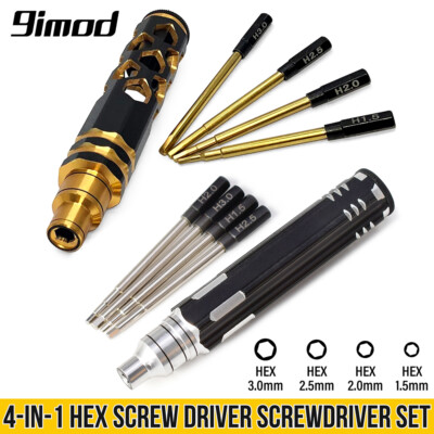 9IMOD RC Repair Tools 4-in-1 Hex Allen Screwdriver Kit Hex Wrench for Helicopter