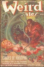 Weird Tales 1938 April. Finlay nude cover.    Pulp