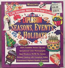 ART EXPLOSION Seasons, Events Holidays Windows 95/98/NT CD-ROM Disc CIB Boxed