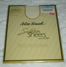 Sears FULL FIGURE SHORT Pearl Nice Touch Silken Sheers Control Top Pantyhose VTG