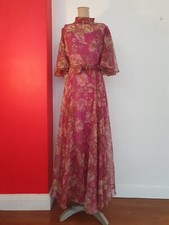 Vintage 70s PATOU Maxi Chiffon Dress XS-S