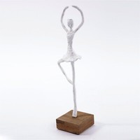 Ballerina Skulptur | Weiß | Pirouette Dekofigur, Ballett TäNzerin, Statue