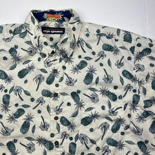 Reyn Spooner Modern Collection XXL Pineapple Coconut Tree White Floral 2XL Aloha