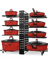 Pots and Pans Organizer BLACK  8 Tier Pot Rack with 3 DIY Method