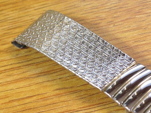 Scott 18mm 11/16 "Curved Mens Vintg Watch Band Expansión de tijera de acero inoxidable - Imagen 5 de 7