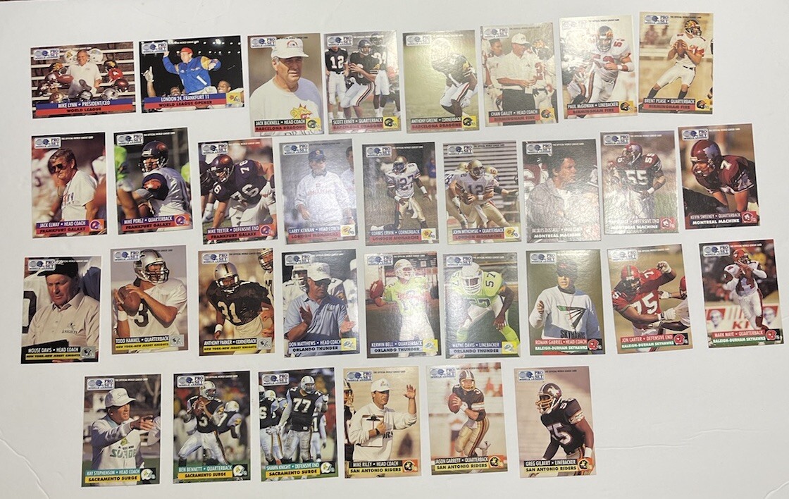 1991 Pro Set World League American Football 32 Card Complete