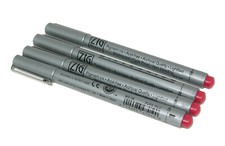 4 pc. EK Success ZIG Memory System Millennium PURE RED 08 Pigment Ink Pen Lot