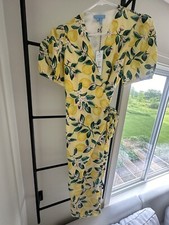 Draper James Size 0 Lemon Wrap Midi Dress