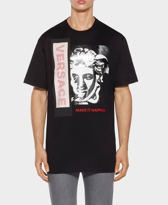 Versace Collection Men/'s Black Medusa Graphic Print Crew T-Shirt $295