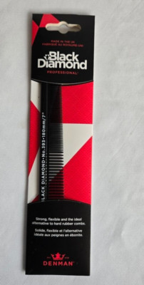 Denman Black Diamond 393 Euro Styler Flexor Comb 7'' - Made in UK - NEW