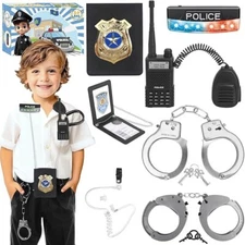 New 8 Pc Police Pretend Play Toys Set Kids Detective Set Accessories