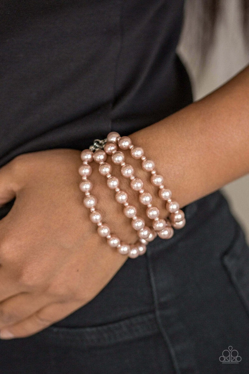 Paparazzi Work The BALLROOM Brown Pearls Bracelet eBay