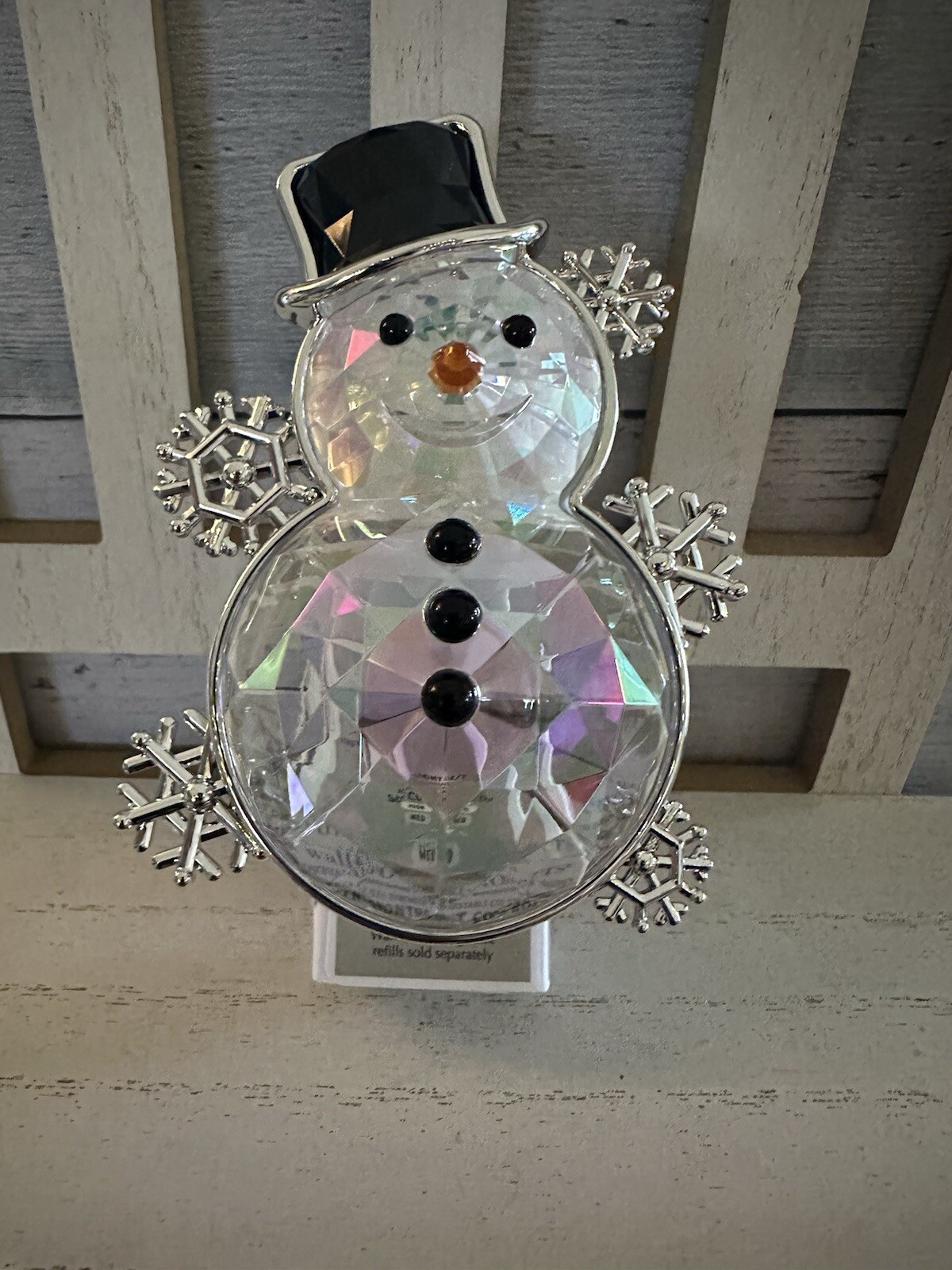 Bath & Body Works Crystal Snowman Christmas Light Up Wallflower Plug In Holiday-image