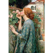 A3 Decoupage Paper for Crafts  WOMAN SMELLING ROSES - Rice Paper Same Day Ship