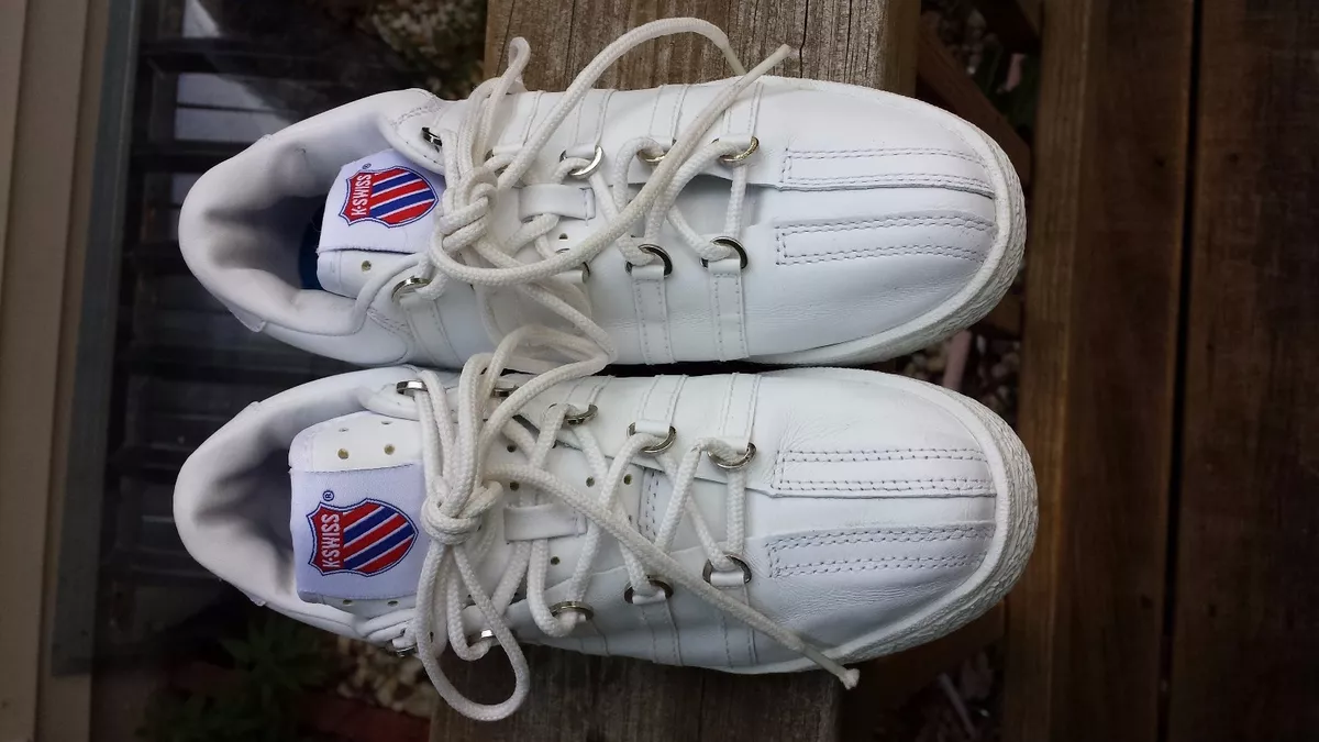 K Swiss Classic All White Leather Kids Low Casual Sneakers 50100