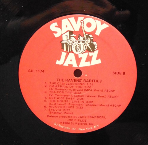 The Ravens - Rarities - 1986 Savoy Jazz SJL 1174 R&B/Doo-Wop Vinyl LP - NM/EX - Picture 6 of 8