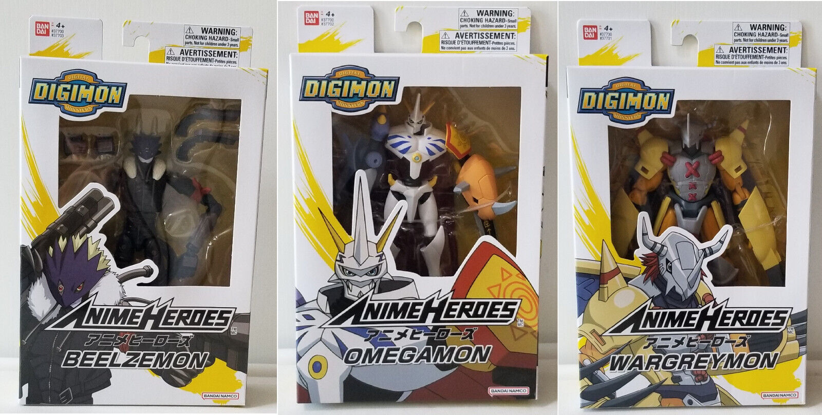 Bandai Anime Heroes Digimon Digital Monster BEELZEMON OMEGAMON WARGREYMON  SetOf3 | eBay